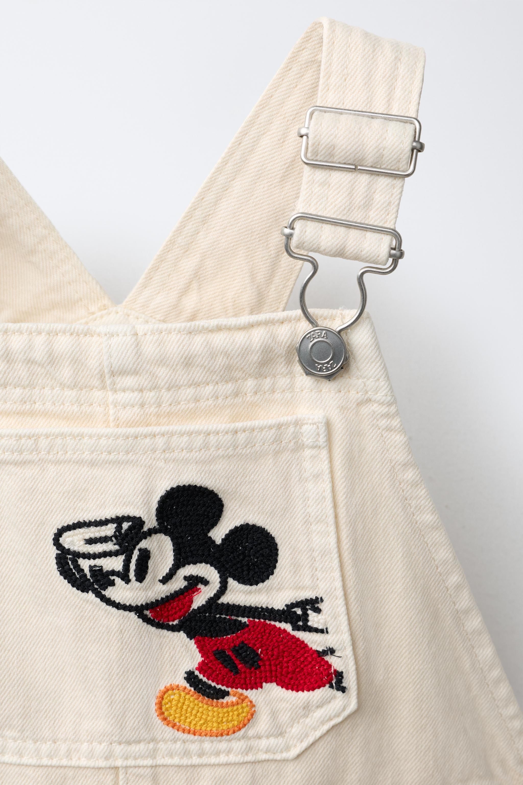 SALOPETTE COURTE EN SERGÉ BRODERIES MICKEY MOUSE © DISNEY
